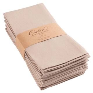 KAF HOME Chateau Easy-Care Cloth Dinner Napkins,Set of 12 Oversized, 20 x 20 in., Linen POLY-NP-2... | The Home Depot