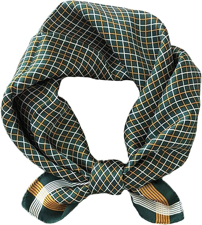 Aufeel 100% Real Mulberry Silk Women Small Square Neck Scarfs 21" Lightweight Headscarf Printed N... | Amazon (US)