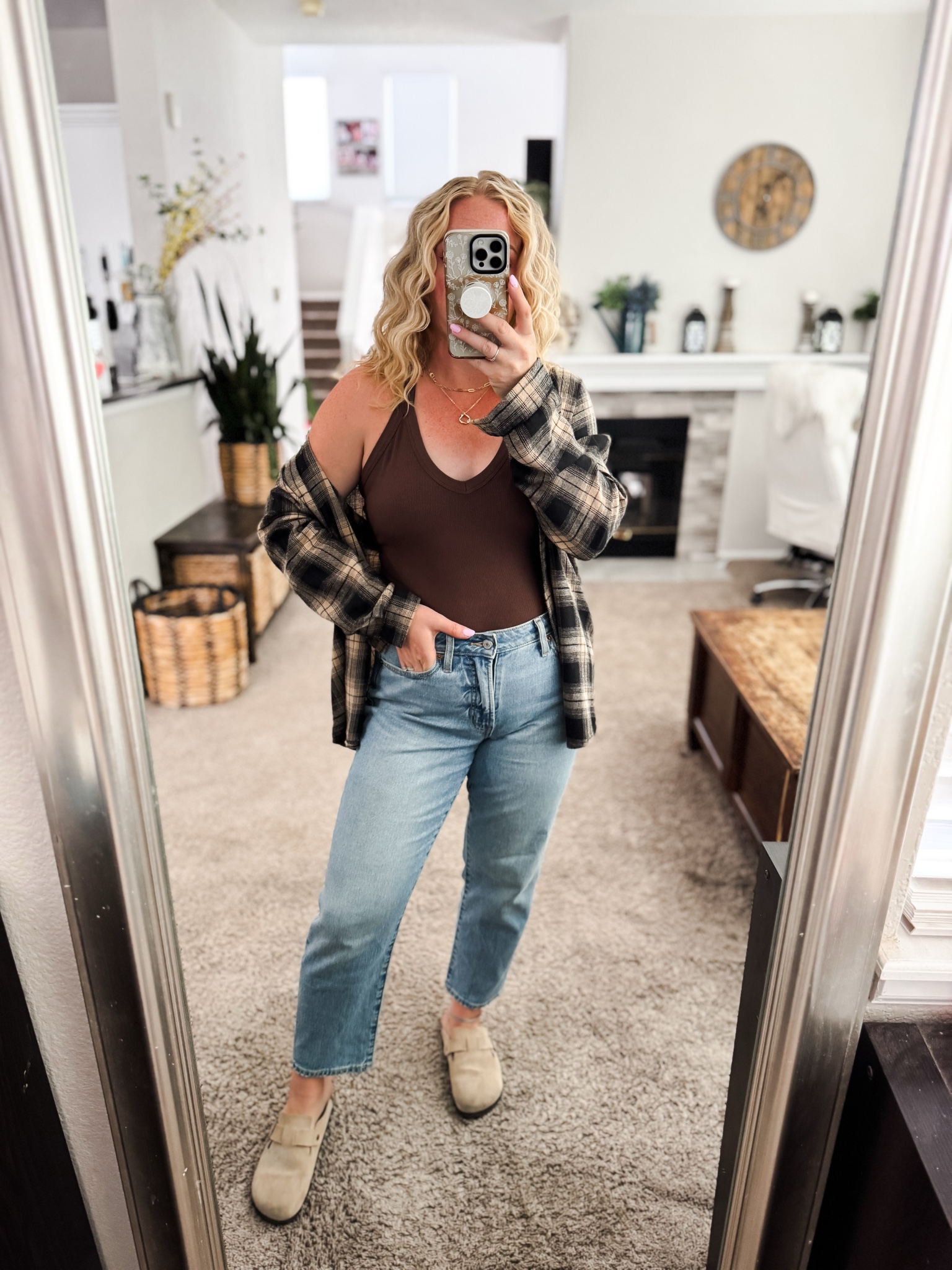 flannel button down shirt, brown tank top, old navy jeans, and clogs




Amazon outfits, summer outfit inspo, outfit ideas, casual outfits amazon, amazon outfits every day, outfit ideas 2026, summer outfits, late summer outfits Amazon

#LTKootd #LTKPetite #LTKSaleAlert