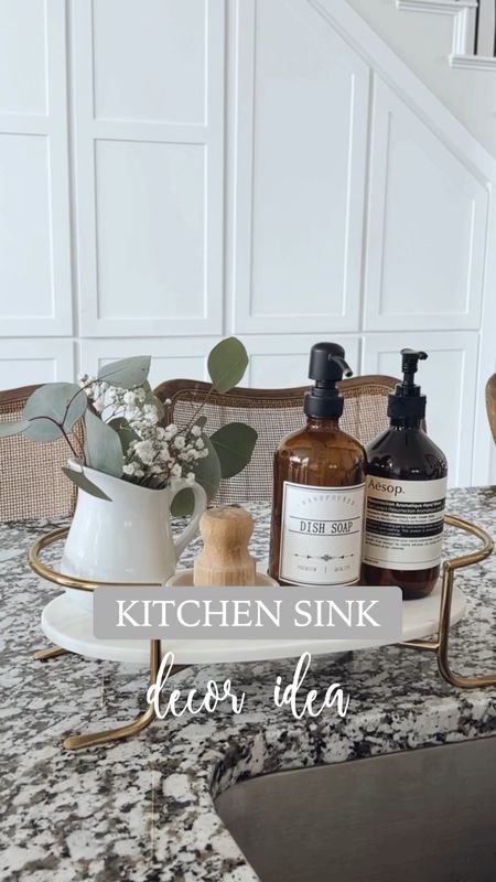 flashback friday 🫶🏼✨

to this kitchen sink idea ✨ not much has changed here either ☺️ I used this little creamer jar here as a bud vase for my leftover flowers from an arrangement I had put together 🤍

details here:
+ marble and brass tray: a favorite of mine! I have another one of these in my bedroom with my perfumes on it. It’s from Magnolia and no longer sold anymore so will round up some similar ones!
+ hand soap
+ dish soap dispenser + label: Amazon
+ little brush: Amazon
+ creamer jar came as a set from Walmart
+ flowers: Trader Joe’s of course 🥰

 I spent a lot of time outdoors this week and quality time with my papas for their spring break, it was so refreshing and much needed. 😌 hope you find some time to relax this weekend!



#LTKhome #LTKSeasonal #LTKfindsunder50