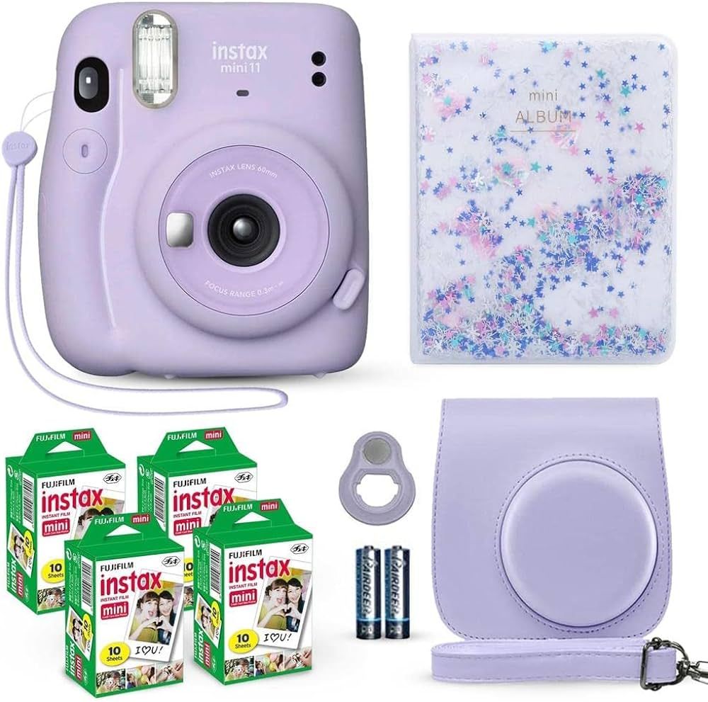 Fujifilm Instax Mini 11 Instant Camera Lilac Purple + Fuji Film Value Pack (40 Sheets) + Shutter ... | Amazon (US)