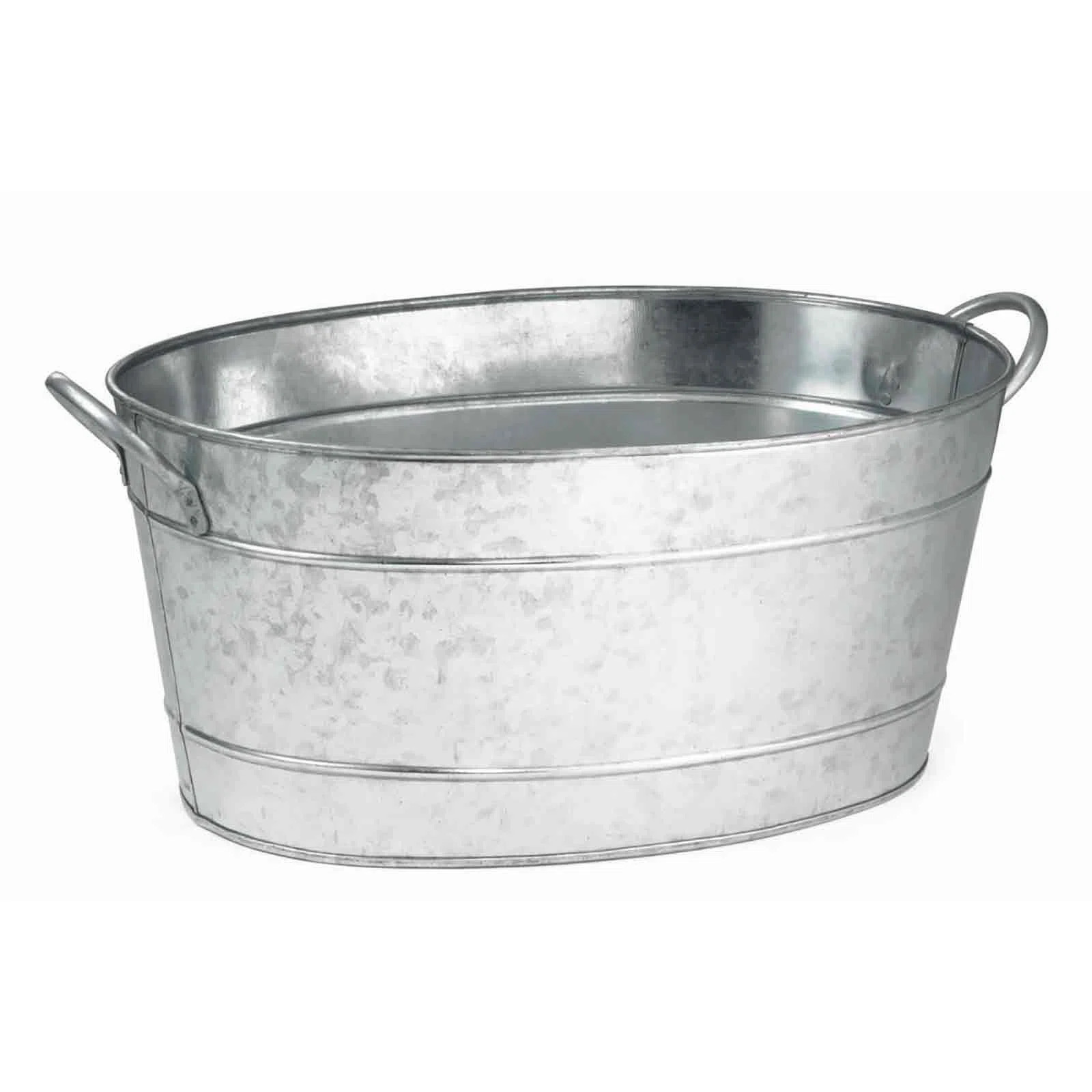 TableCraft 5.5-Gallon Oval Beverage Tub, Galvanized Steel for Indoor & Outdoor Use | Wayfair North America