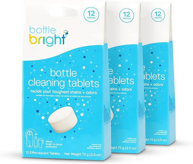 Bottle Bright 3 Pack (36 Tablets)- Clean Stainless Steel, Thermos, Tumbler, Insulated, Plastic an... | Amazon (US)