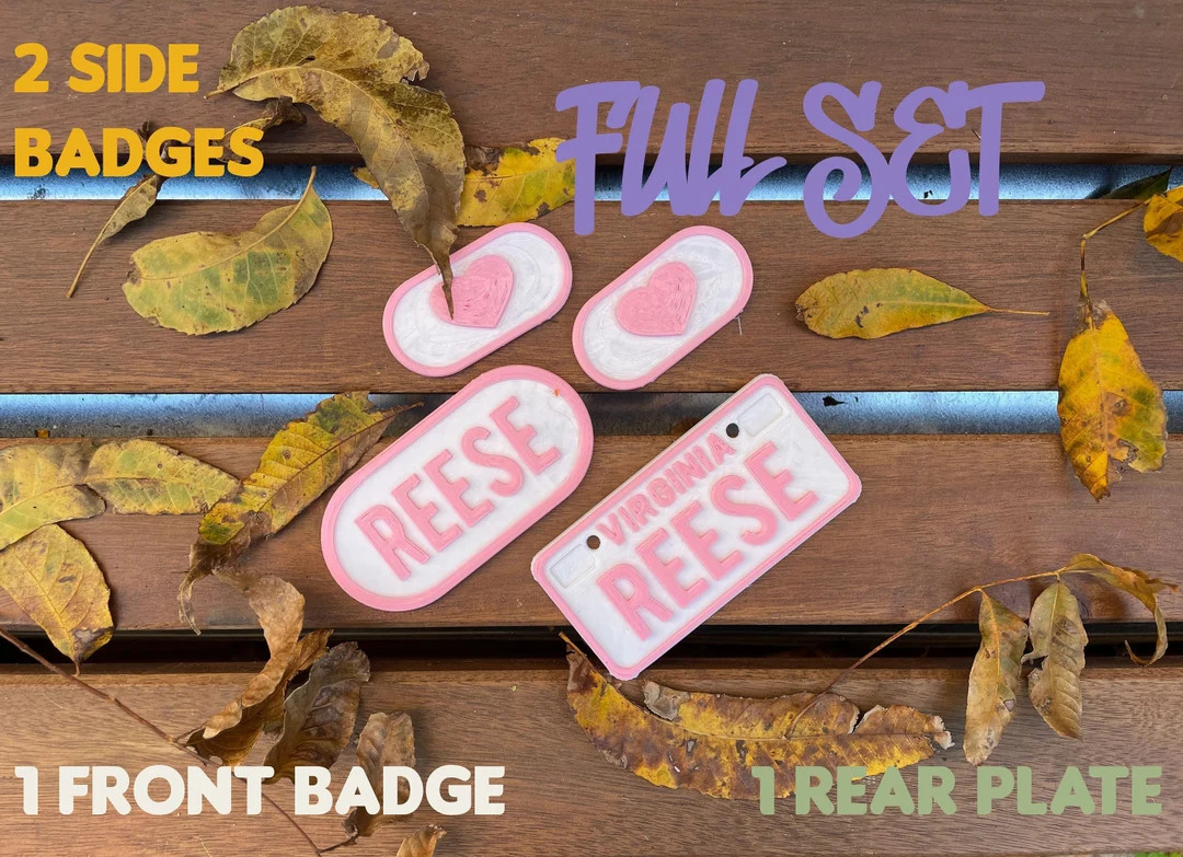 Full set LICENSE PLATE  Front, back, and both sides Tags Personalized Car Name Bike Wagon Coupe W... | Etsy (US)