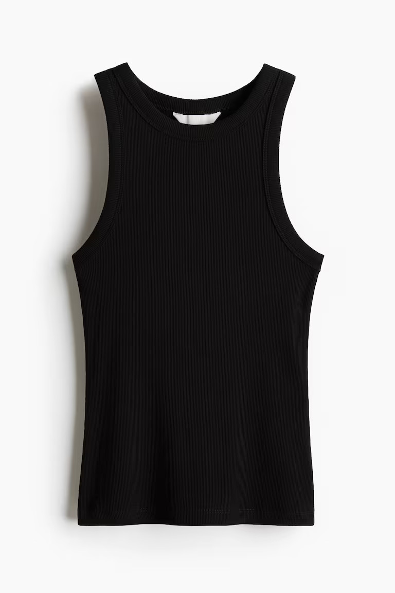 Ribbed Tank Top - Cream - Ladies | H&M US | H&M (US + CA)