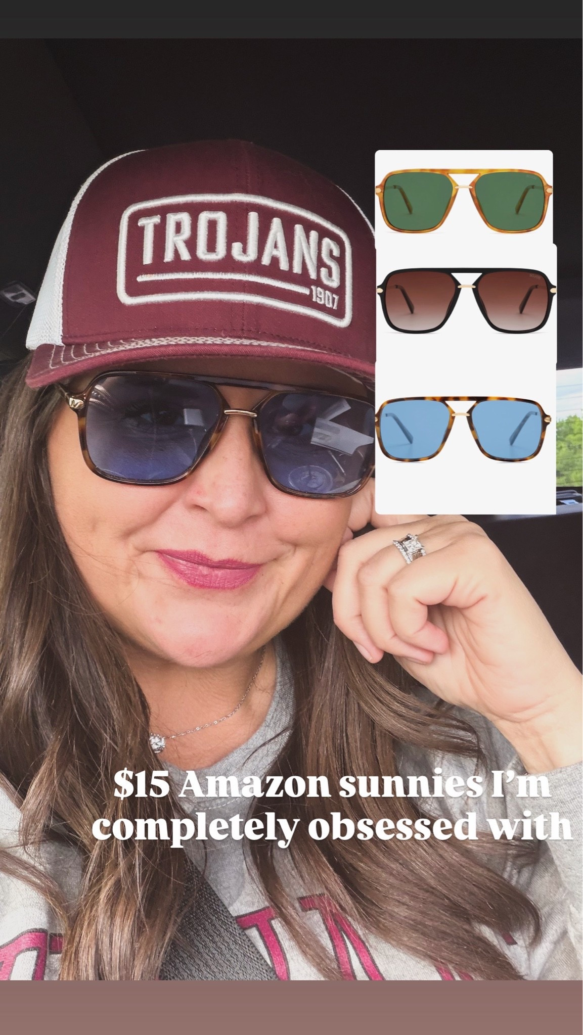 Can’t recommend these #amazonfashion $15 aviator sunglasses enough.  Buying them in all the colors!

#LTKMothersDay #LTKmomlife #LTKOver40
