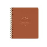 Fringe Studio Non-Dated Weekly Planner, Standard Cognac, Vegan Leather Cover, 160 Pages, 7" x 8.375" | Amazon (US)