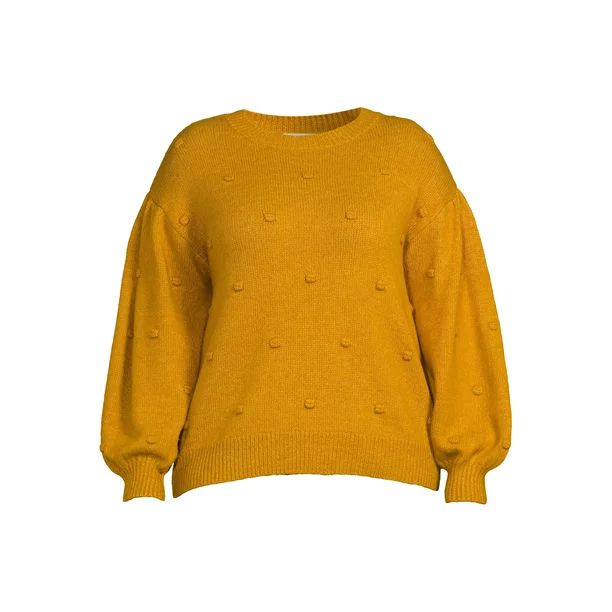 ELOQUII Elements Women's Plus Size Balloon Sleeve Bobble Sweater | Walmart (US)