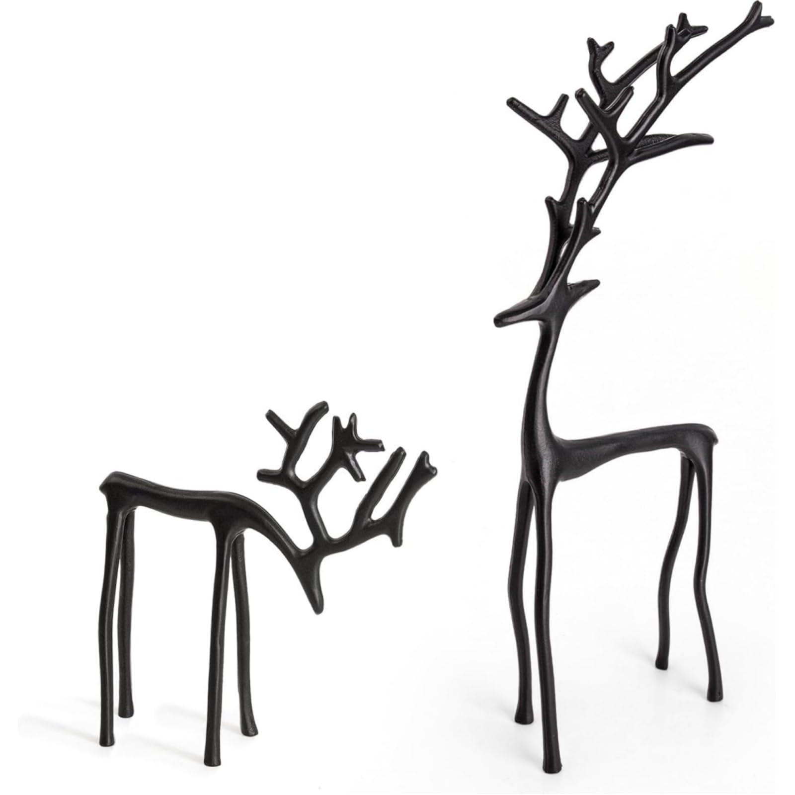 2025 Christmas Decorations - Set of 2 Black Reindeer Statues - Modern Xmas Figurines - Elegant In... | Amazon (US)