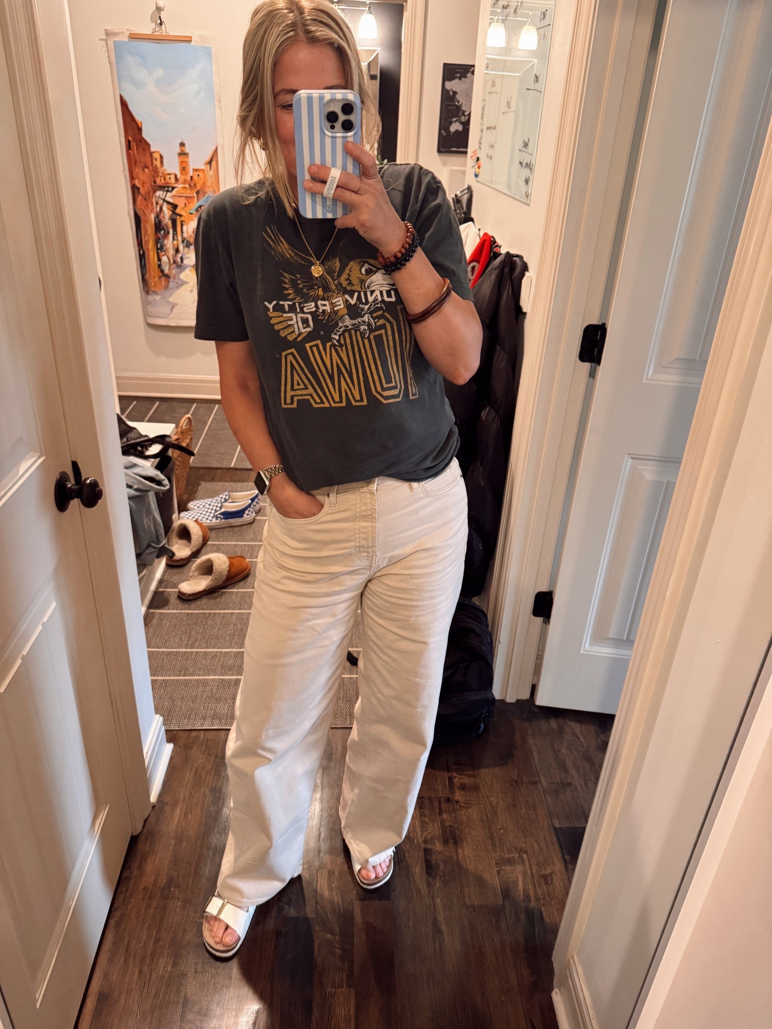 Old navy cream colored jeans are so comfy! TTS 

#LTKSaleAlert #LTKOver40