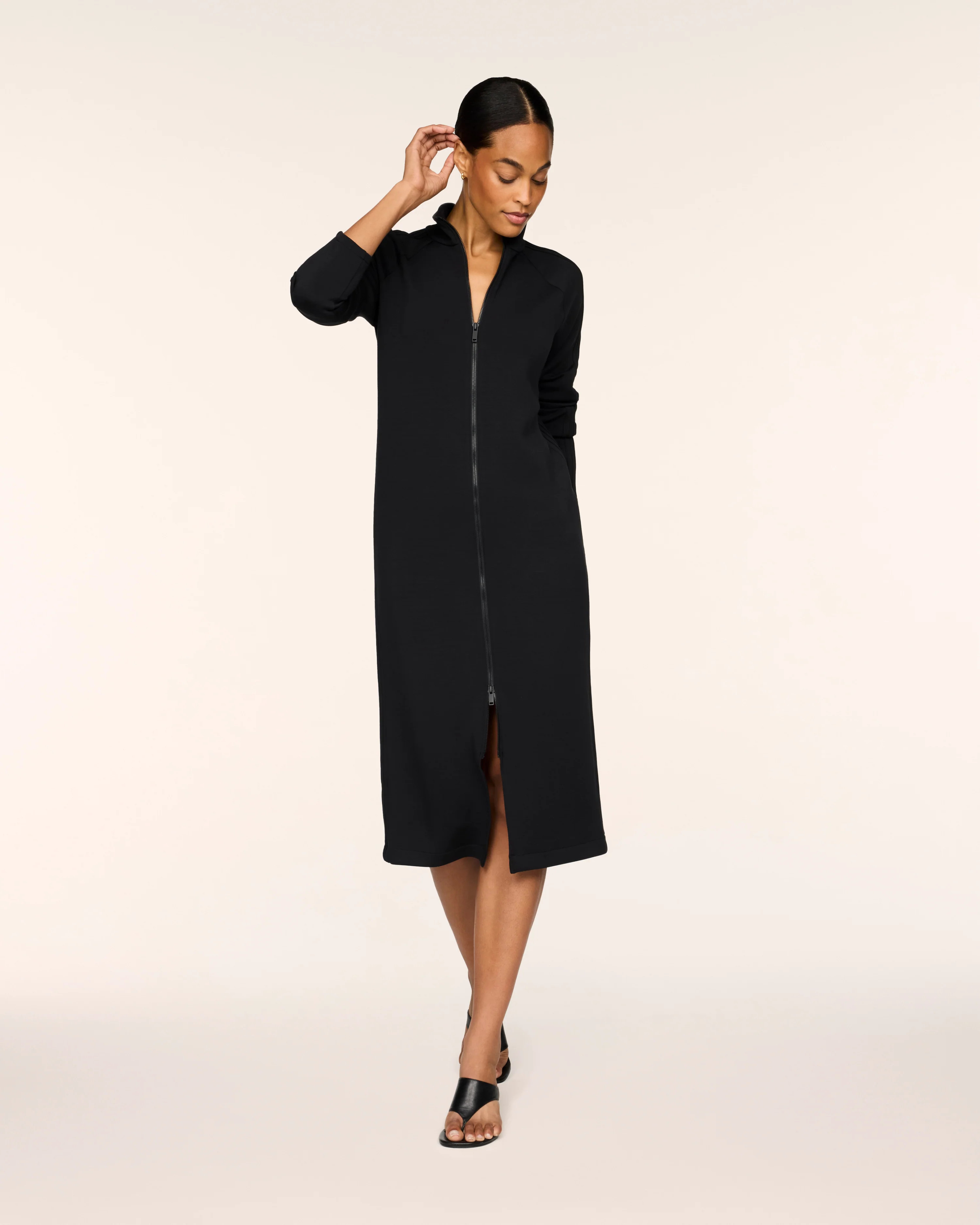 Pintuck Zip Front Maxi Dress | Spanx