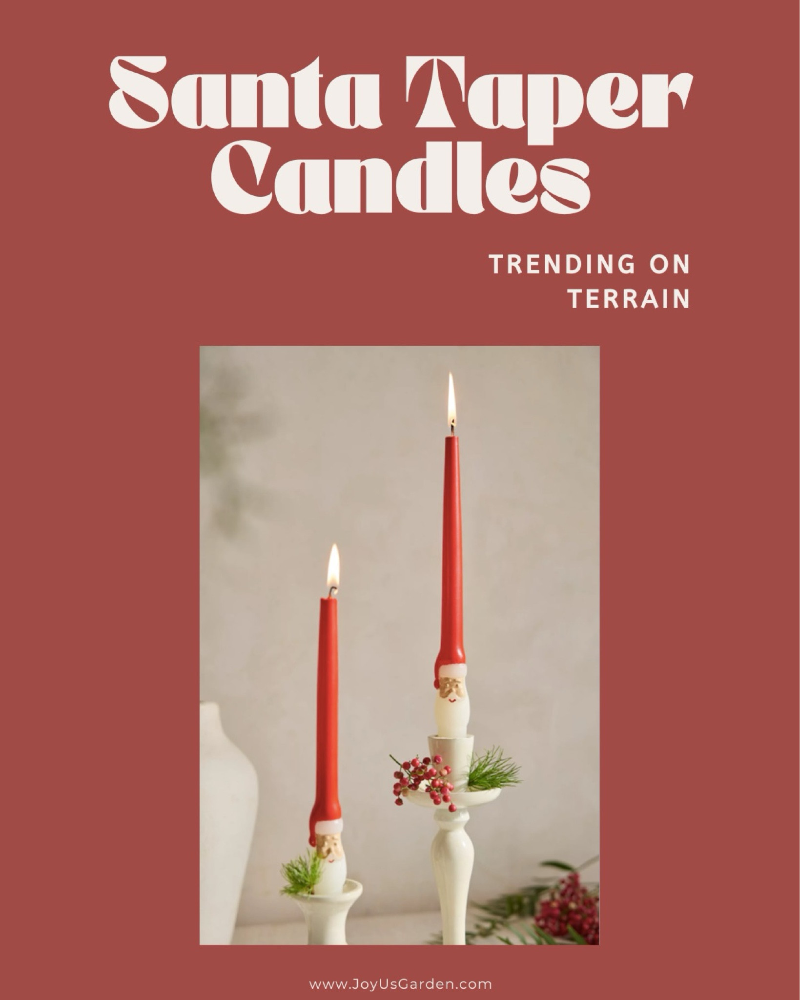 Add these jolly Santa taper candles to your table or mantel for a touch of holiday cheer.

#LTKHome #LTKSeasonal