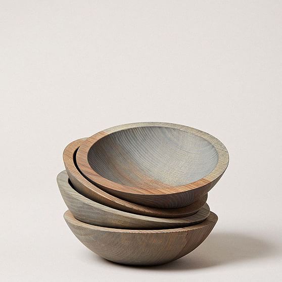 Crafted Wooden Bowls, Crafted from New England, Gray, 7 | West Elm (US)