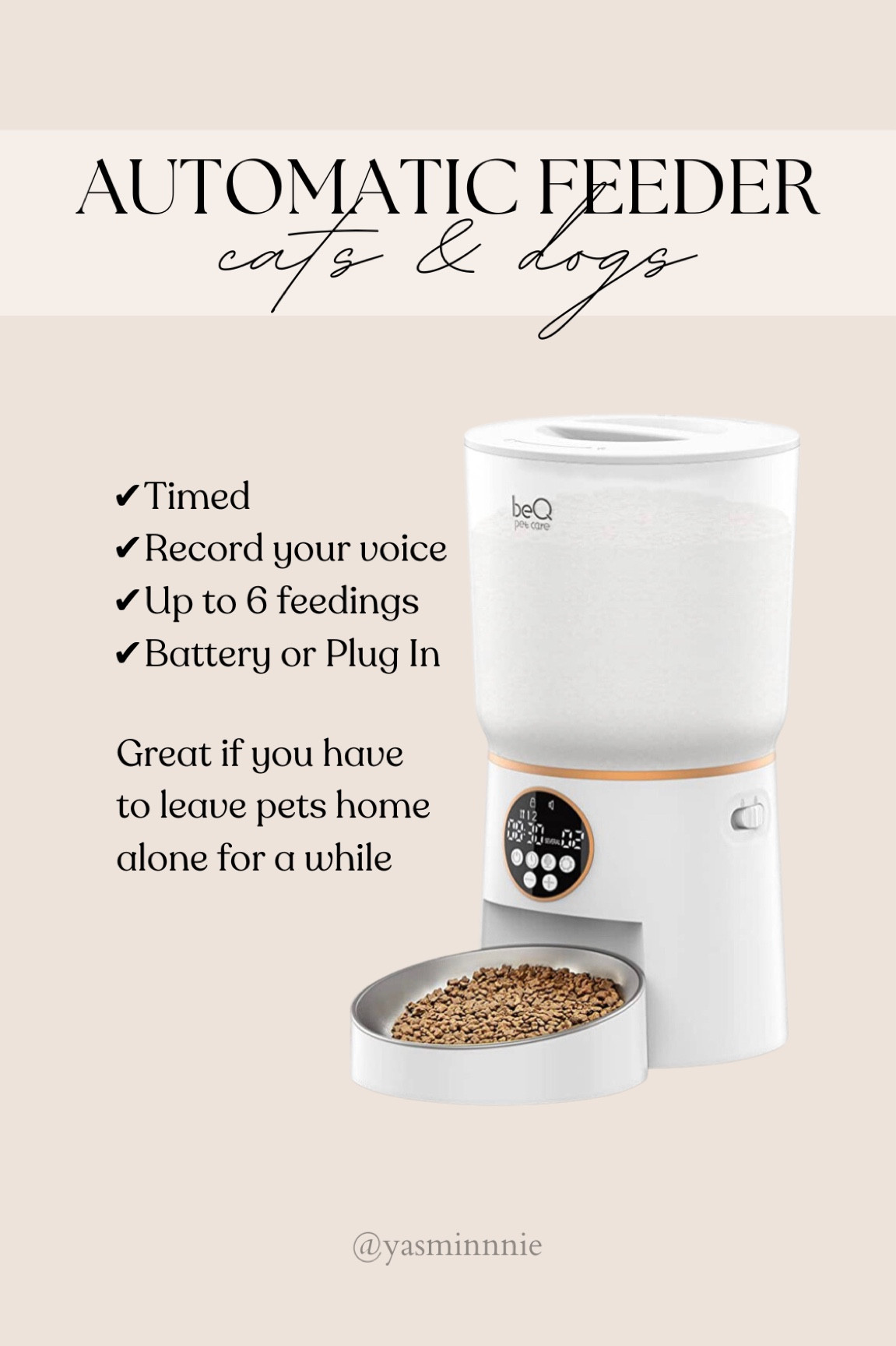 Automatic cat and dog feeder! Timed, record your own voice, 6 feedings, battery or plug in! 

Animal, pets, traveling, must haves, pet lover, gifts, home, mom

#LTKtravel #LTKsalealert #LTKhome