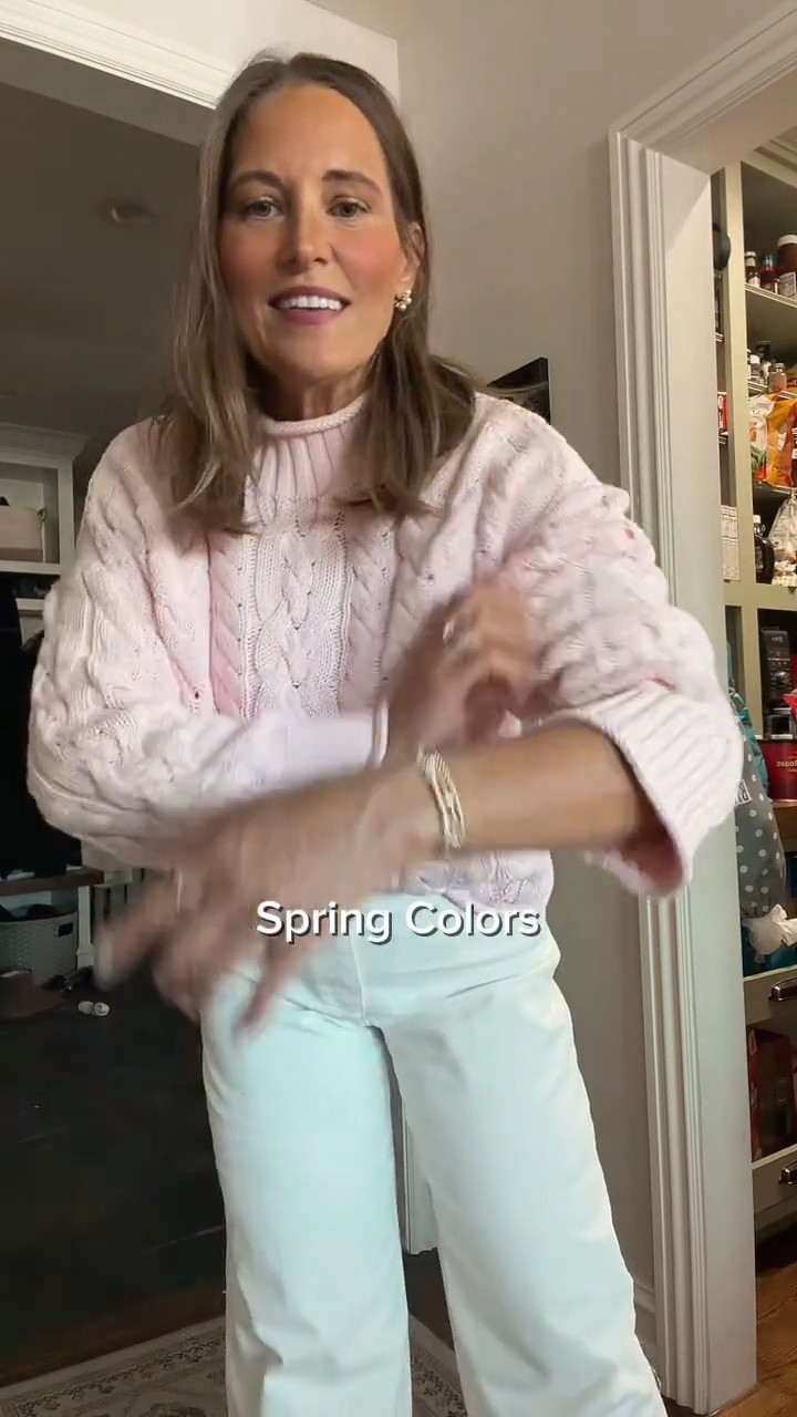 This viral sweater is back in spring colors! Size down, I’m wearing a M.
m

#LTKootd #LTKOver40 #LTKWorkwear