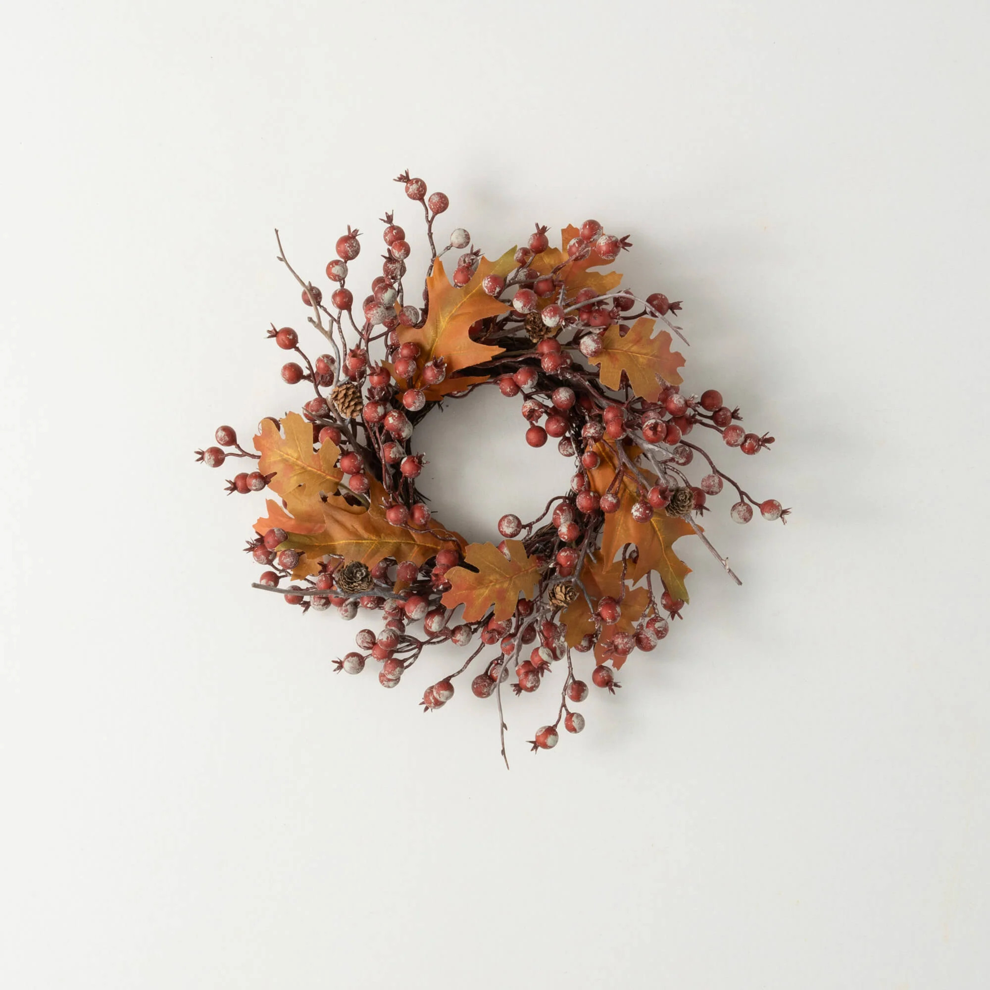 14.75" Artificial Berry Leaf Fall Accent Ring, Multicolor | Wayfair North America
