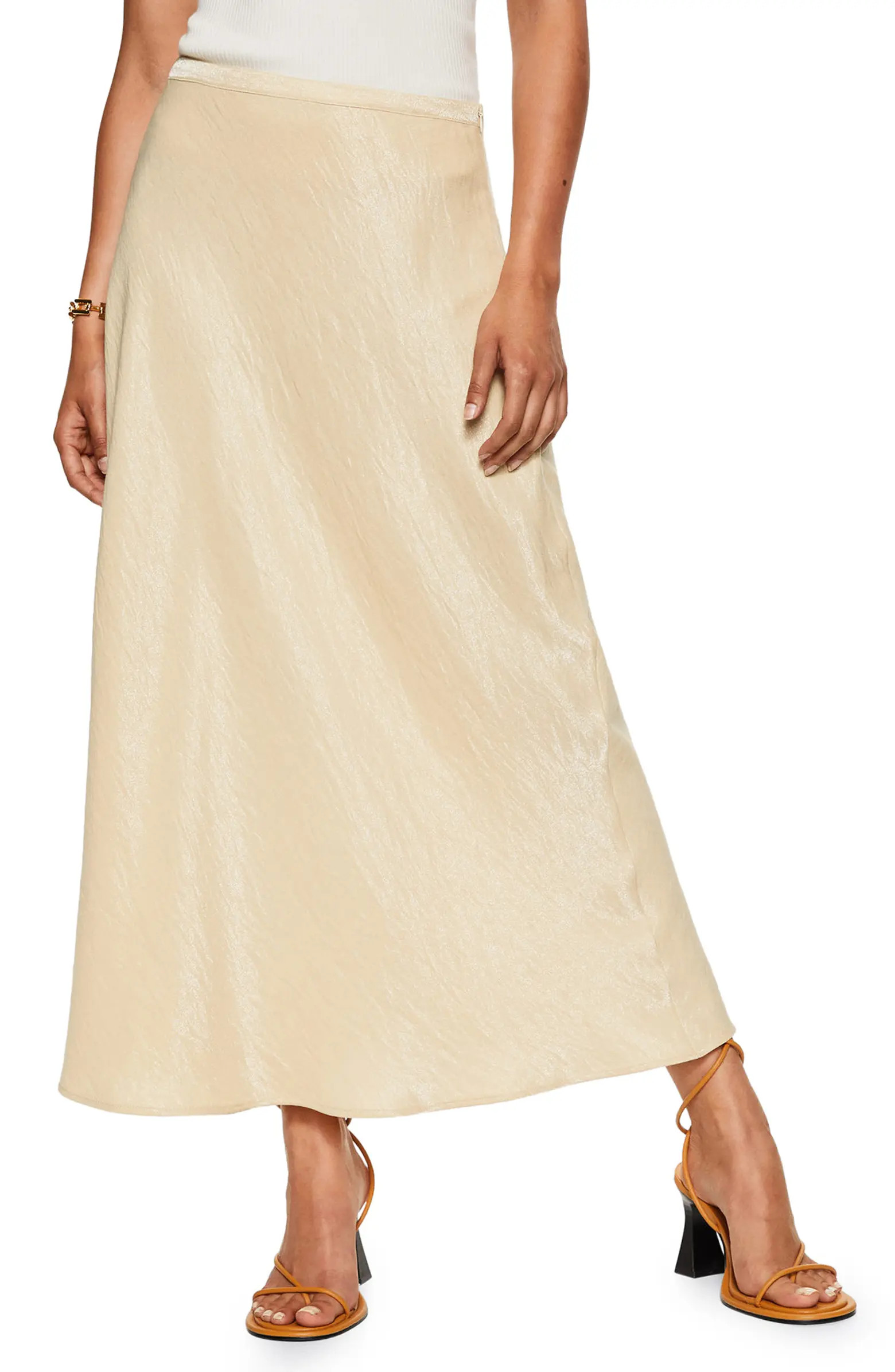 MANGO Textured Satin Maxi Skirt | Nordstrom | Nordstrom