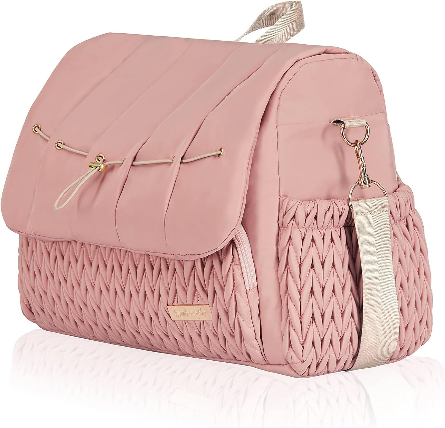 Hannah & Sophia Belle Convertible Baby Diaper Backpack & Messenger Bag in Rose Pink, Large Storag... | Amazon (US)