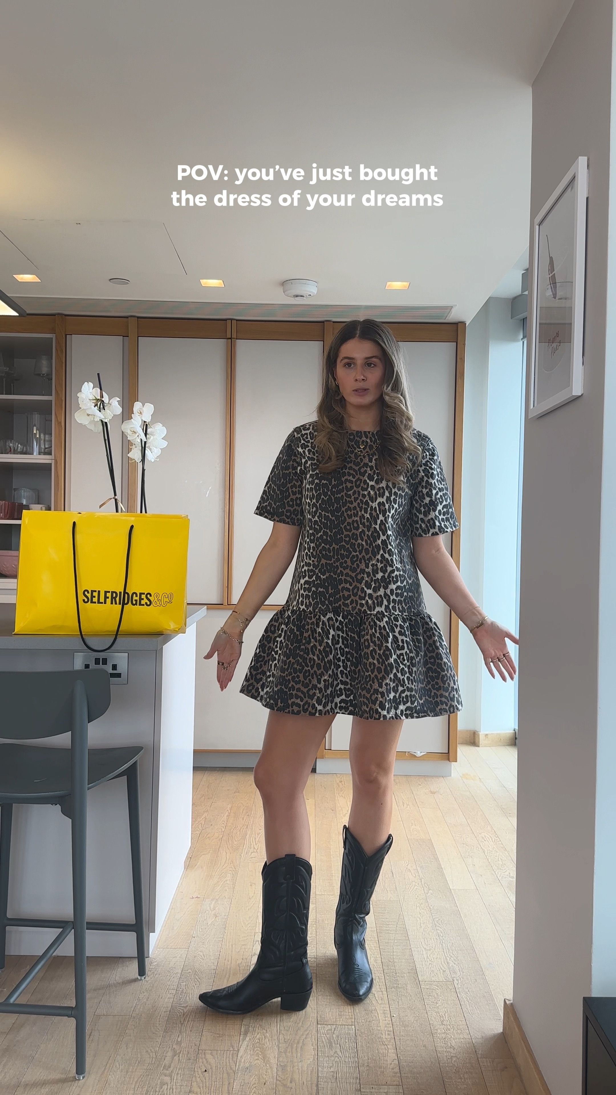 ganni leopard print dress, black cowboy boots Stradivarius, spring mini dress, summer dresses 

#LTKSeasonal #LTKshoecrush #LTKstyletip
