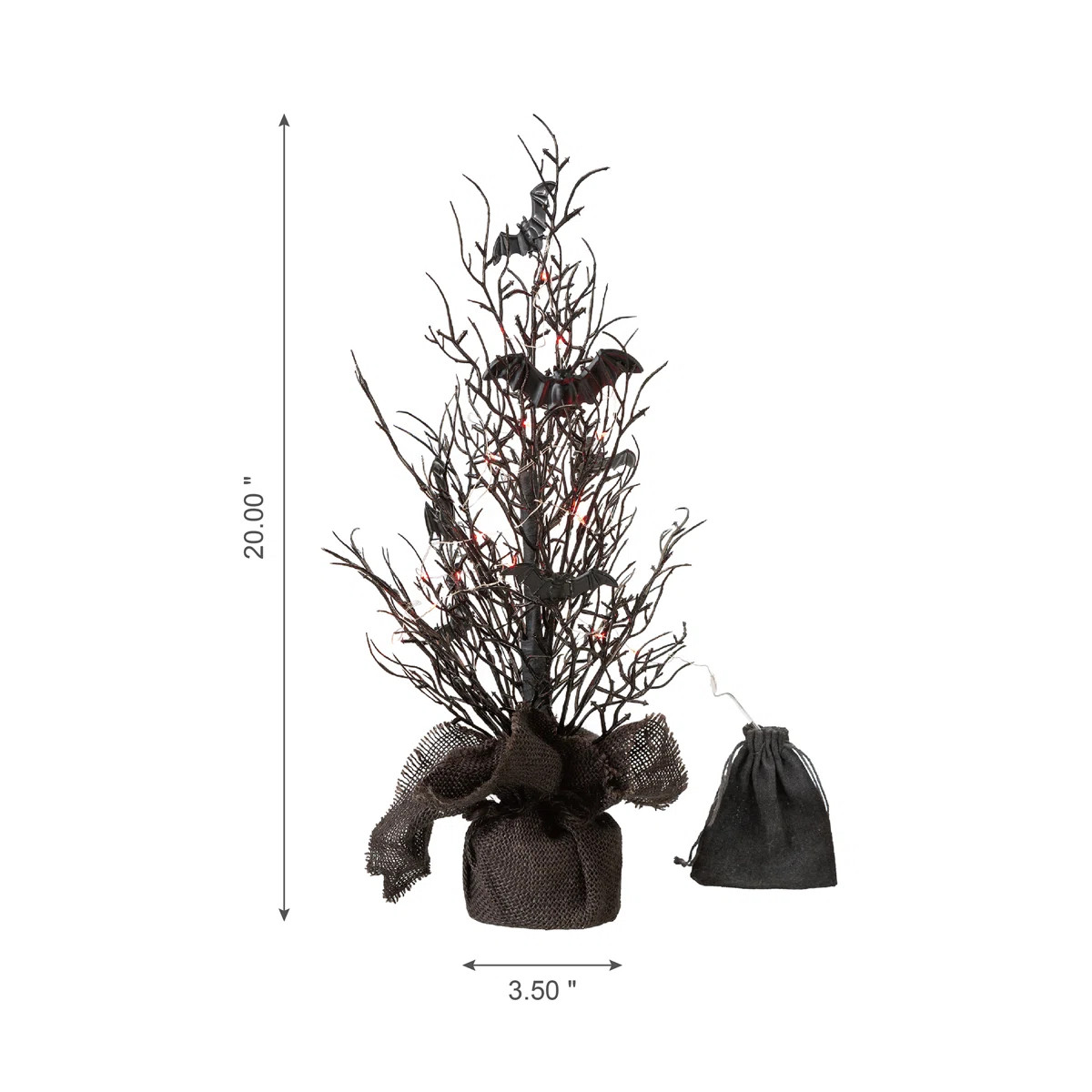 20"H Halloween Lighted Bats Table Tree Decor | Joss & Main
