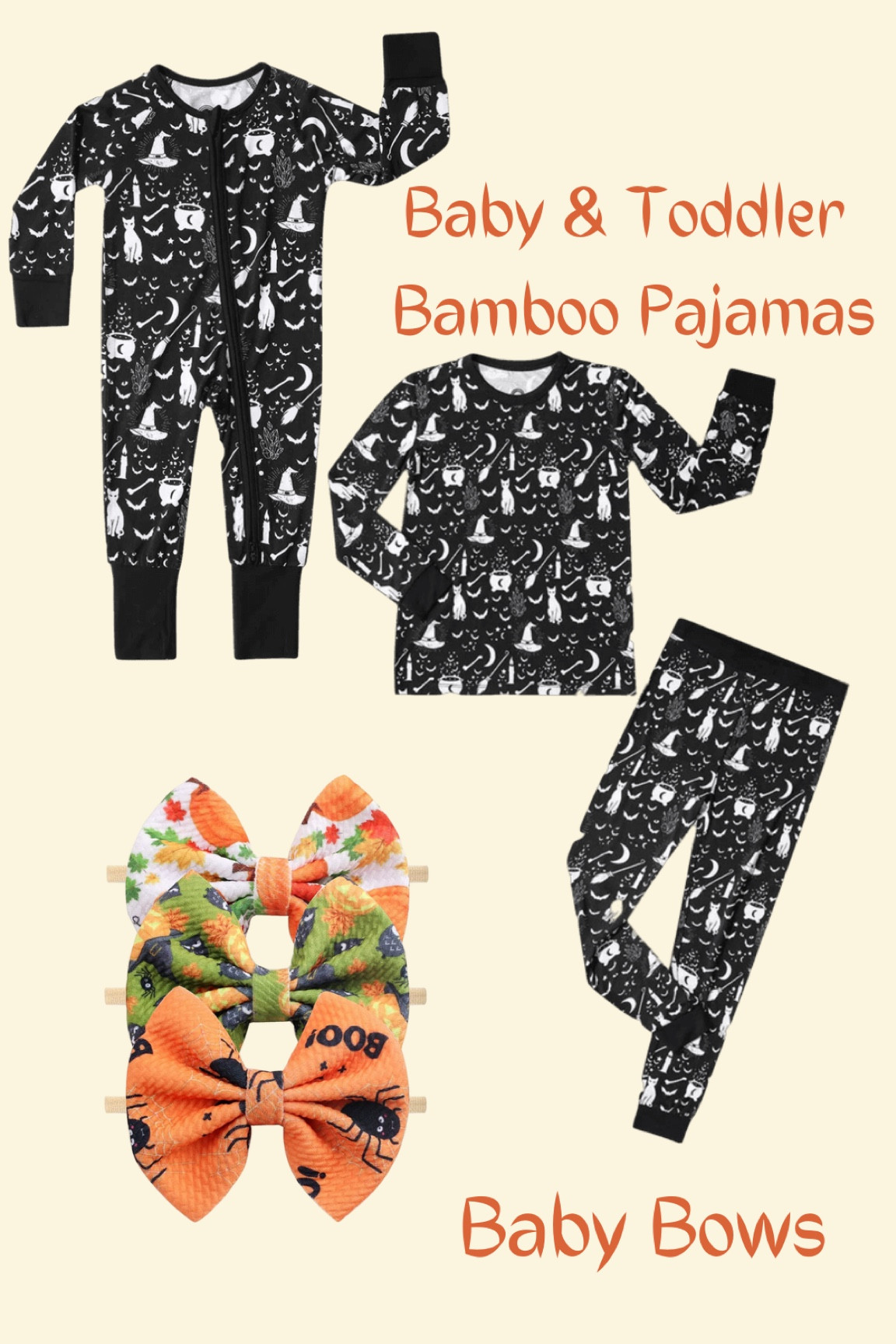 Halloween Boo Basket ideas for baby and Toddler! Bamboo Hocus Pocus pajamas and Amazon Nylon baby headband bows!

#LTKbaby #LTKHalloween #LTKSeasonal