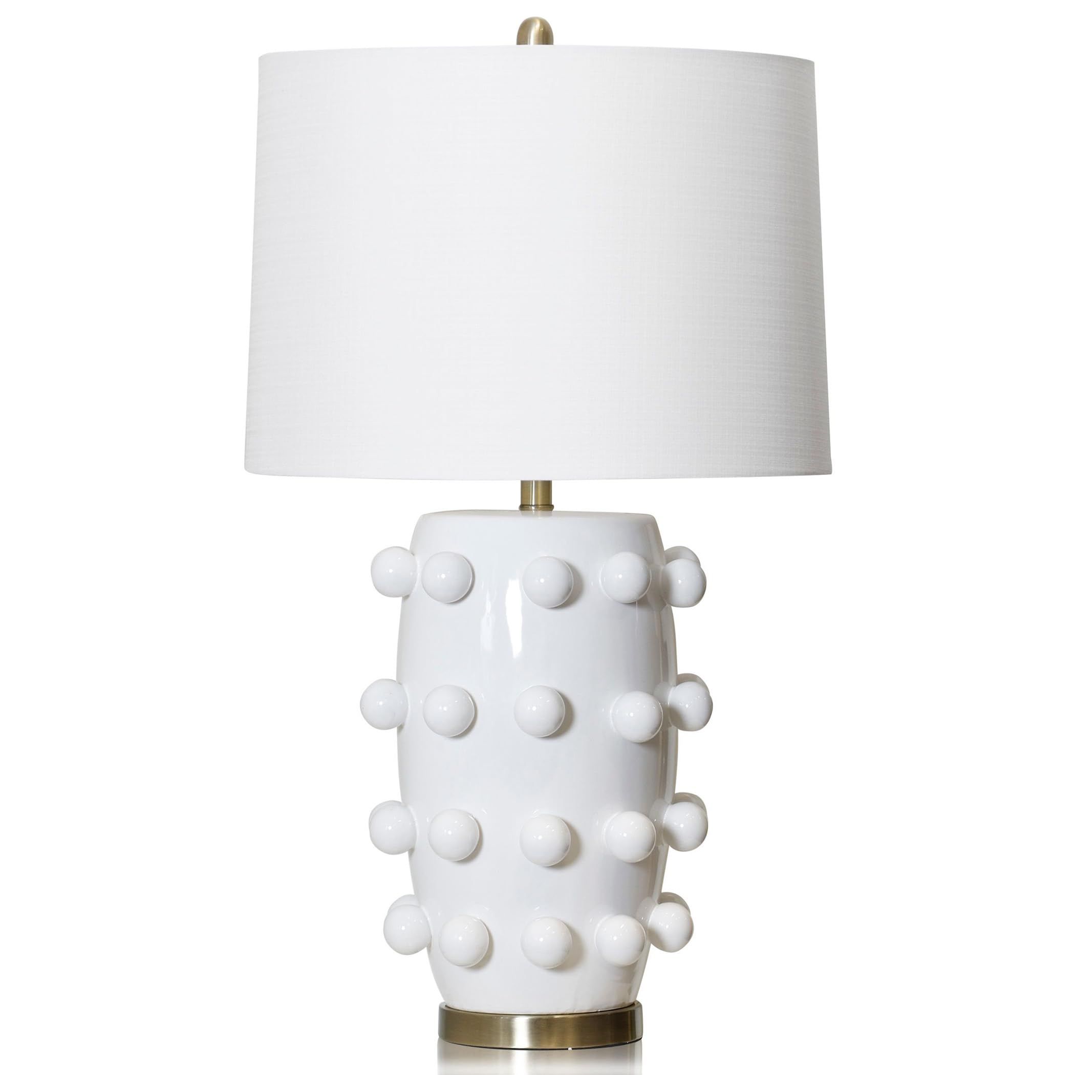 Collective Design Marni - Ceramic Table Lamp - White Finish, Brass Base - White Hardback Shade | Amazon (US)