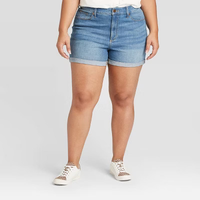 Women's Plus Size High-Rise Jean Shorts - Universal Thread™ Medium Wash | Target