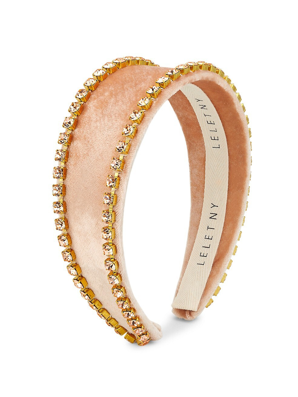 LELET NY Alice Goldtone, Velvet, &amp; Crystal Headband | Saks Fifth Avenue