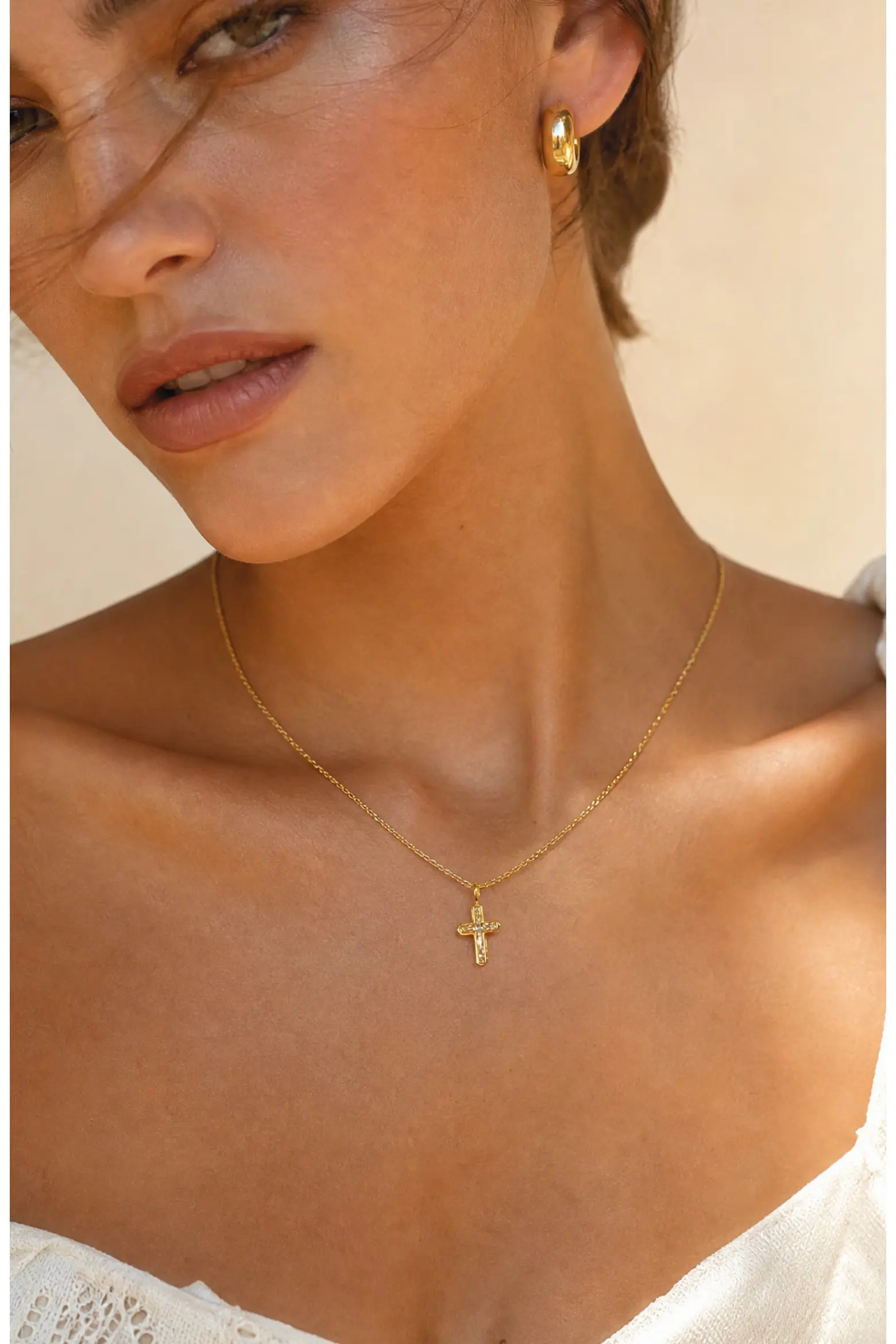 Baguette Cross Necklace (Women) | Nordstrom | Nordstrom