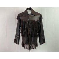 Vintage Jacket, Leather Fringe 1960S Western Hippie Buckboard Long Fringe, Size 40 | Etsy (US)