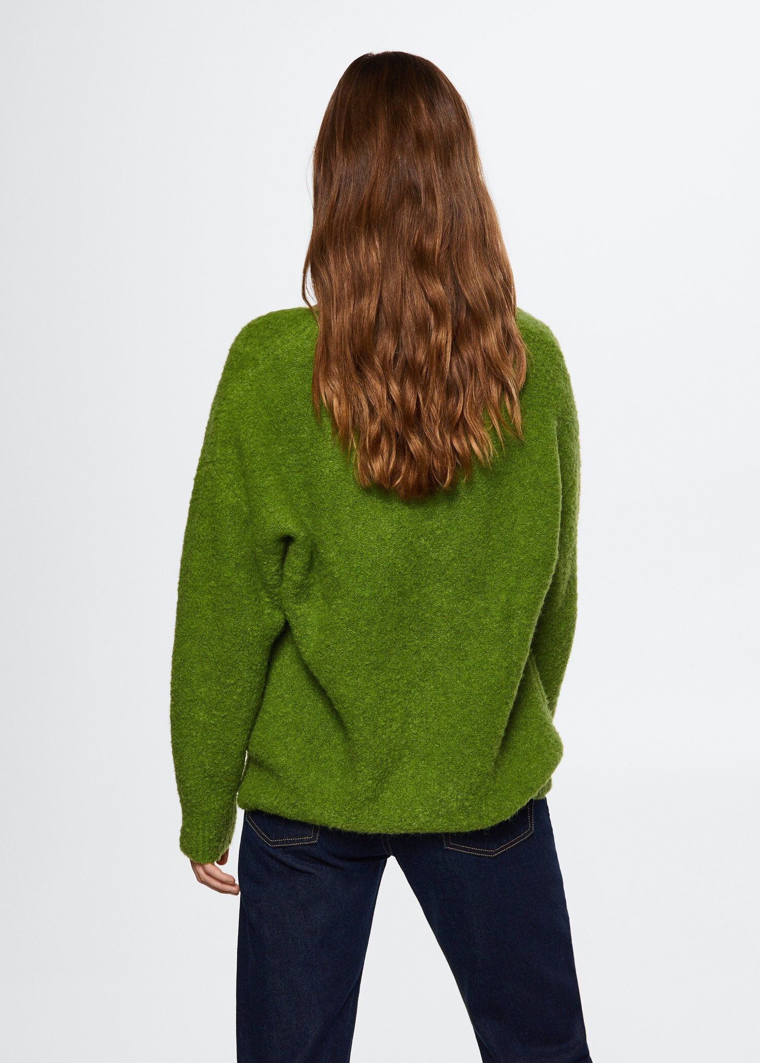 V-neck curly knit sweater -  Women | Mango USA | MANGO (US)