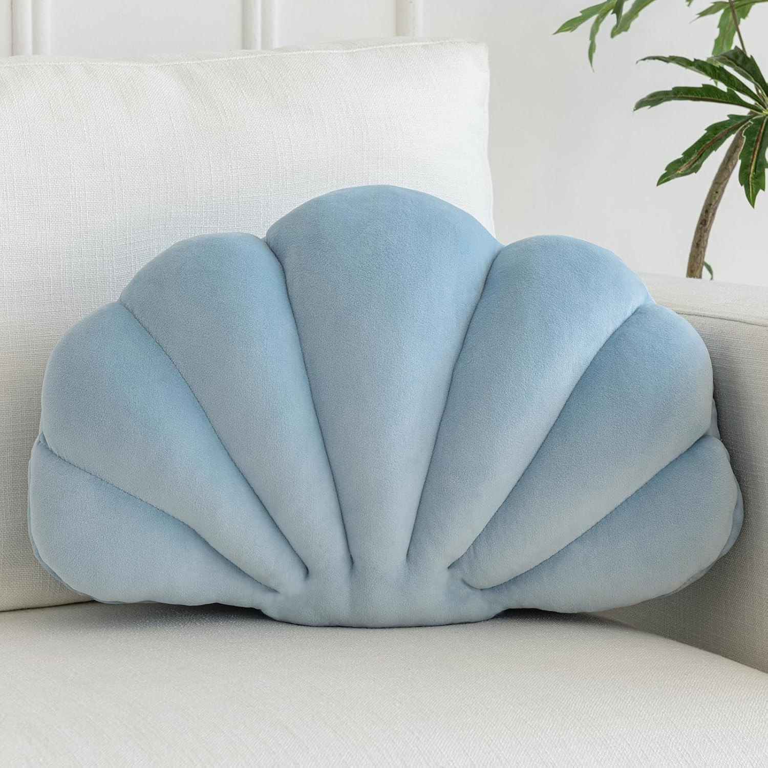 Shell Pillow, Shell Shaped Decorative Throw Pillows with Velet for Couch Bed, Cute Seashell Beach... | Amazon (US)