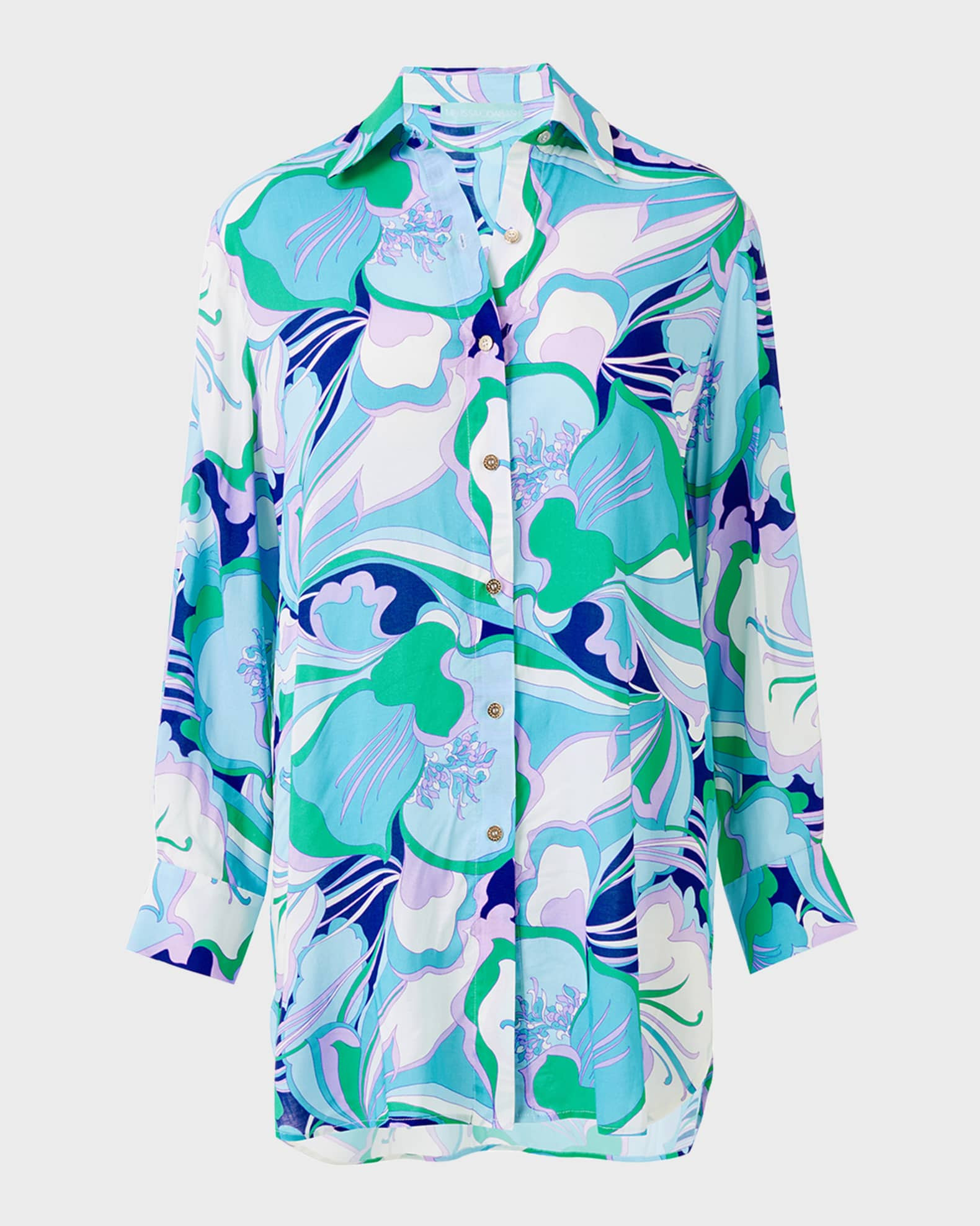 Paige Floral Long-Sleeve Tunic | Neiman Marcus