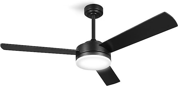 nkorka Black Ceiling Fans with Lights and Remote, Modern Ceiling Fan, Indoor Outdoor Ceiling Fans... | Amazon (US)