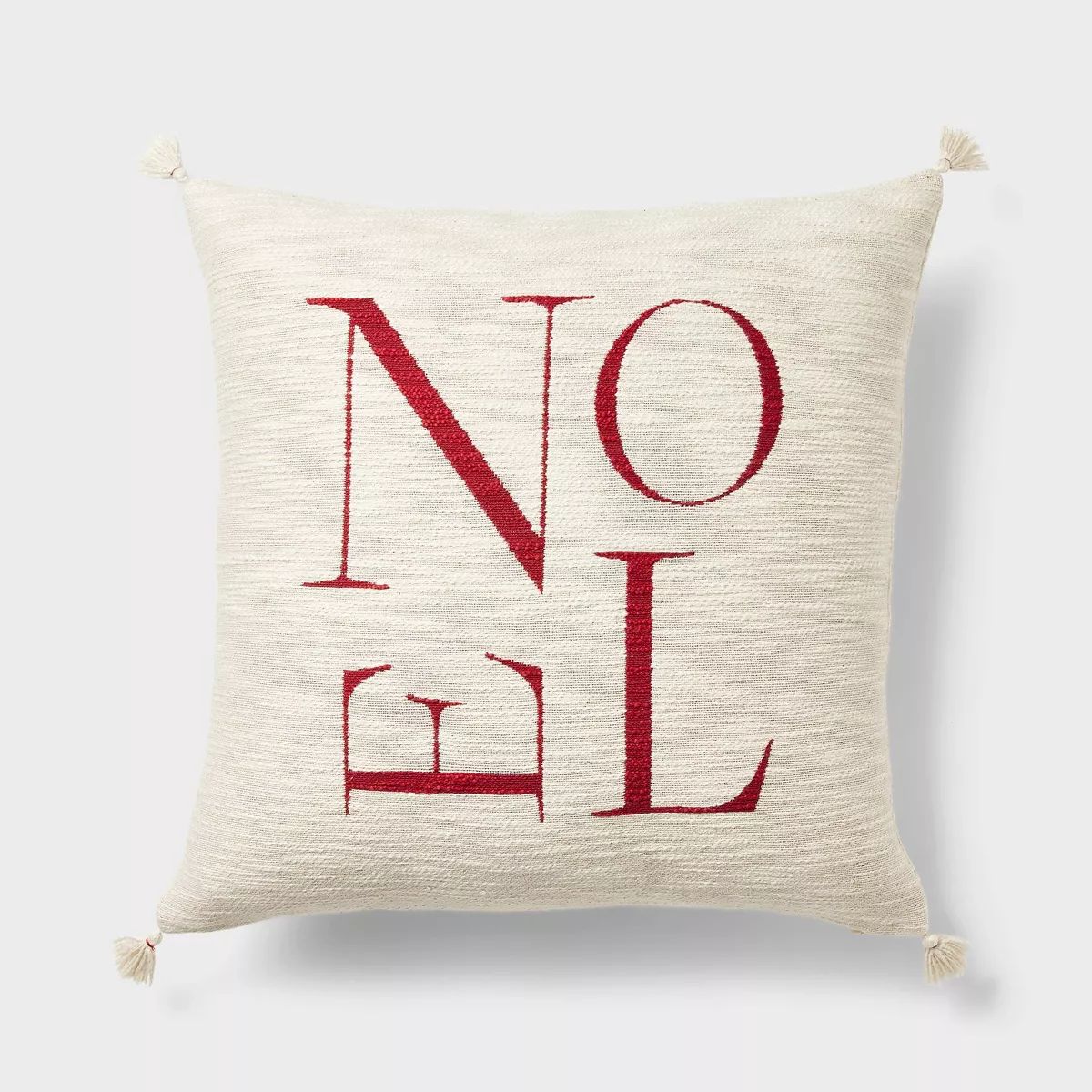 Woven Noel Square Throw Pillow Cream - Threshold™ designed with Studio McGee | Target