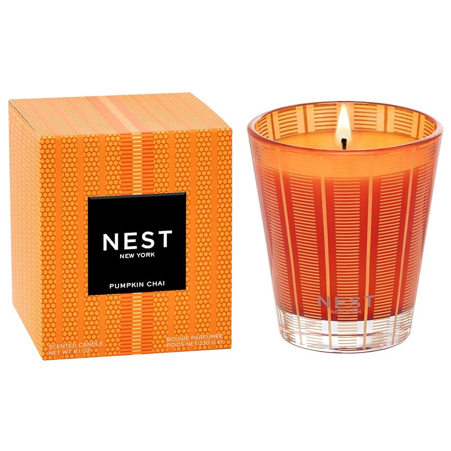 NEST New York Scented Classic Candle, Pumpkin Chai - 8.1 oz - Up to 60-Hour Burn Time - Reusable ... | Amazon (US)