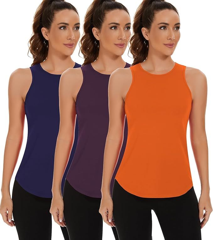 TAIPOVE Womens Tank Tops Cotton High Neck Muscle Tank Mesh Racerback Running Yoga Shirts Gym Work... | Amazon (US)