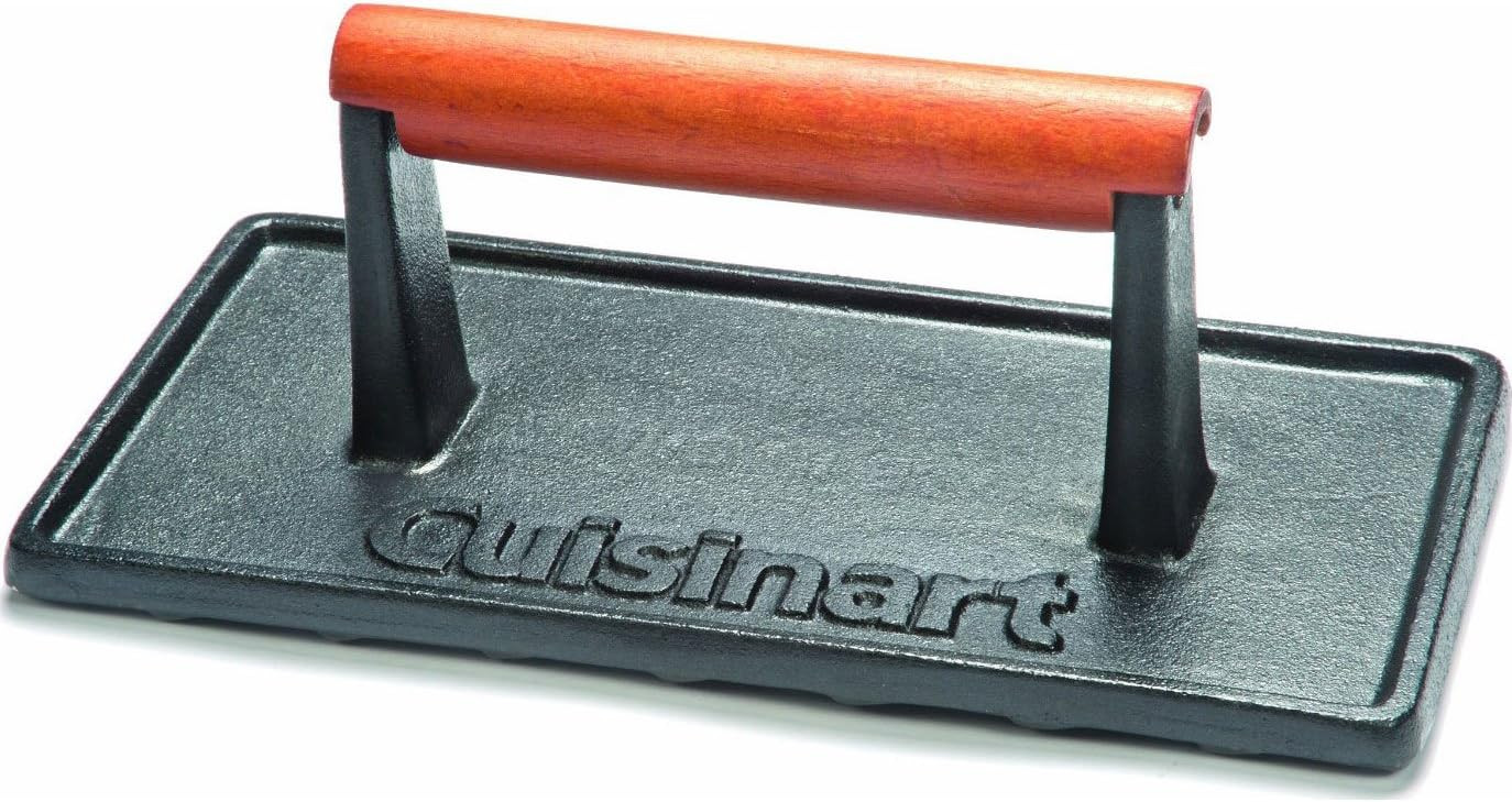 Cuisinart CGPR-221 Cast Iron Grill Press (Wood Handle), Weighs 2.1-pounds | Amazon (US)