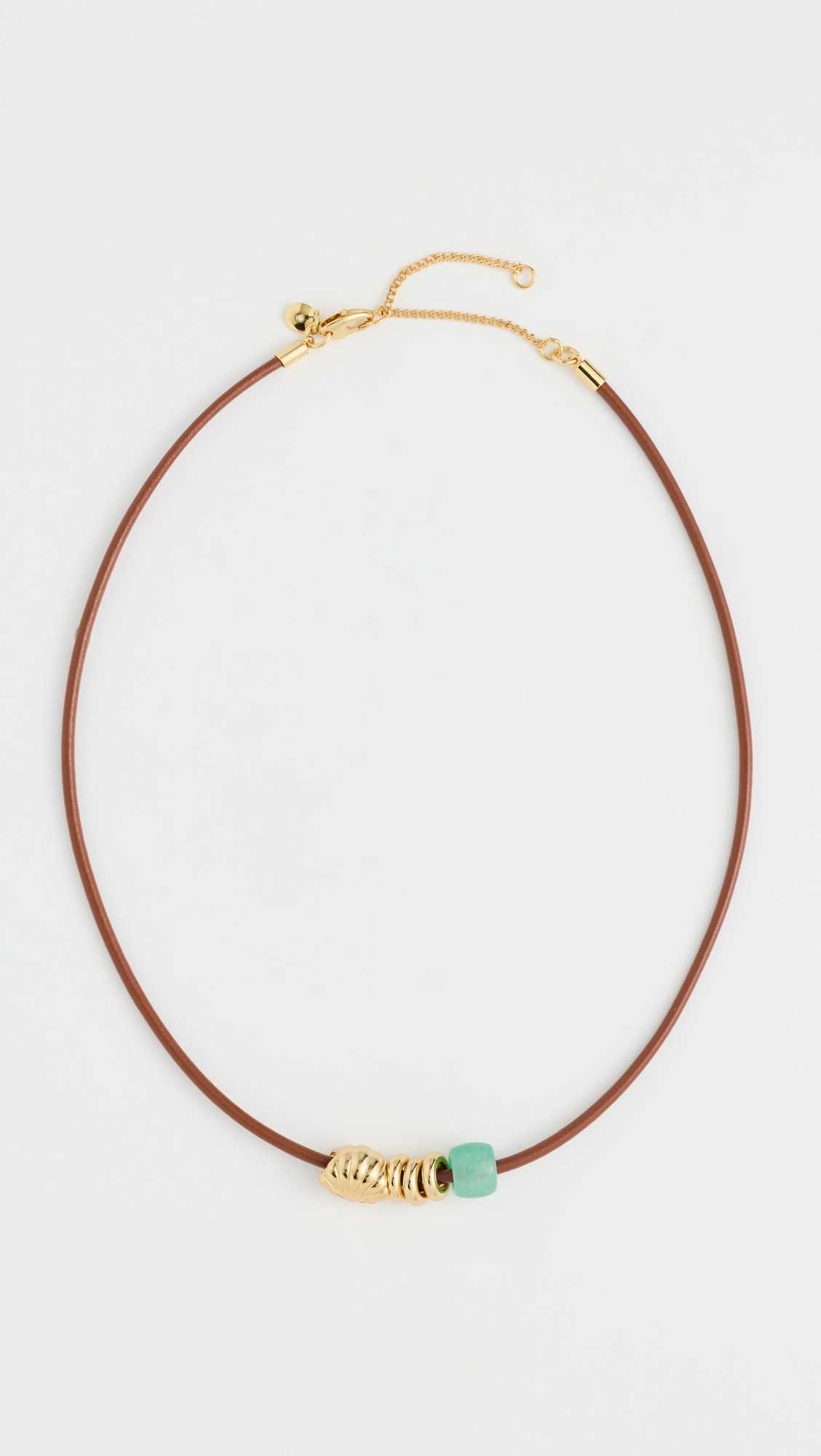 Madewell Leather Shell Charm Choker Necklace Golden Tan One Size | Shopbop