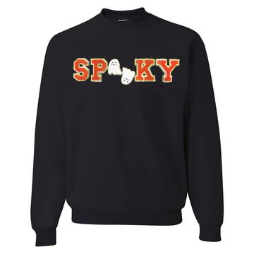 Spooky Letter Patch Crewneck Sweatshirt | United Monograms