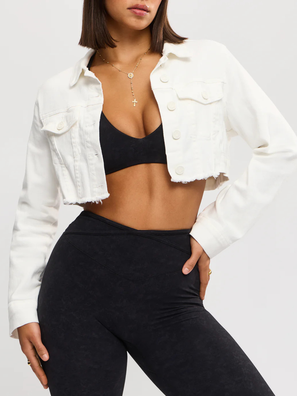 Desire Denim Jacket - White | Buffbunny Collection