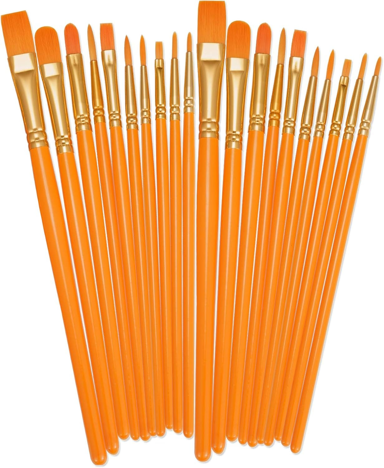 BOSOBO Paint Brushes Set, 2 Pack 20 Pcs Round Pointed Tip Paintbrushes Nylon Hair Artist Acrylic ... | Amazon (US)