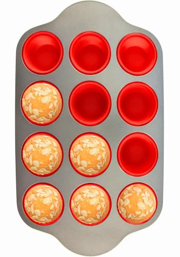 Boxiki Kitchen Non-Stick 12 Cup Silicone Muffin Pan with Steel Frame - BPA Free, Non-Toxic, Anti-Warp, Durable & Easy to Pop Silicone Muffin Tin - Perfect Cupcake Pan | Amazon (US)