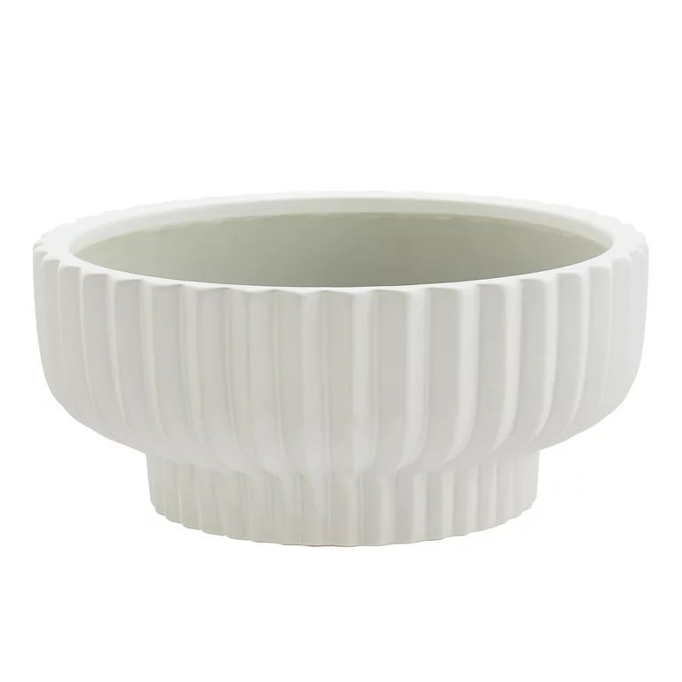 Better Homes & Gardens White Fischer Round Ceramic Planter, 12" | Walmart (US)