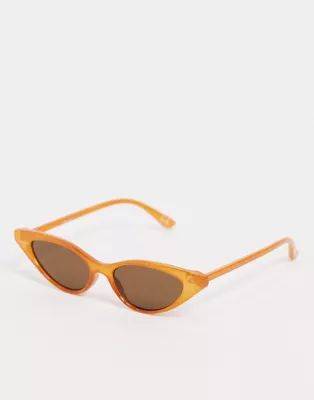ASOS DESIGN cat eye sunglasses in rust | ASOS (Global)