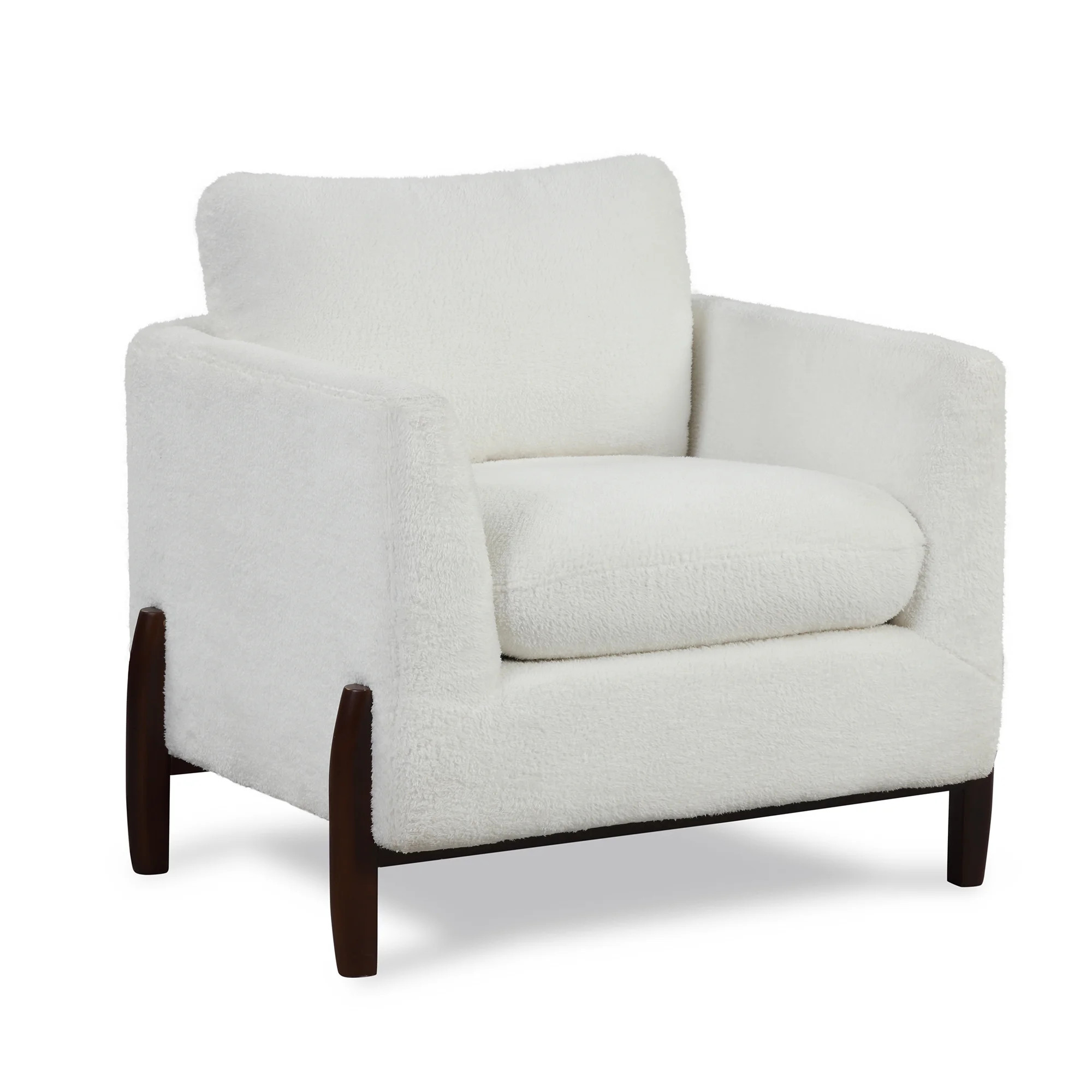Desert Fields Sherpa Chair with Wood Legs | Walmart (US)