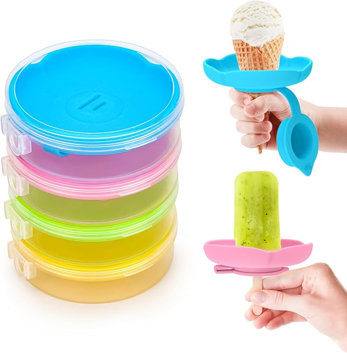 MORLIKE Silicone Popsicle Holders with Travel Case, Mess Free Ice Cream Cone Holders for Kids to ... | Amazon (US)