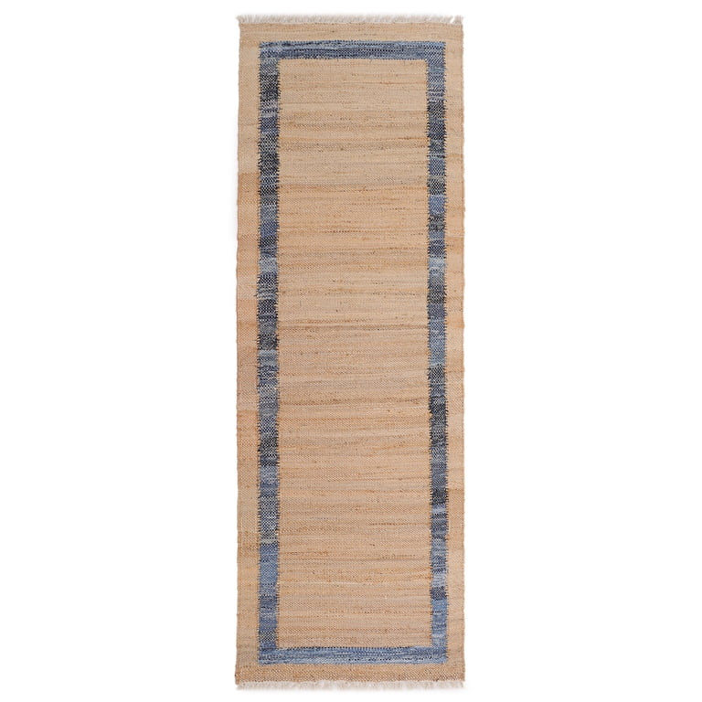The Pioneer Woman Denim Jute Runner Rug, Natural with Blue Border, 30 x 96 Inches | Walmart (US)