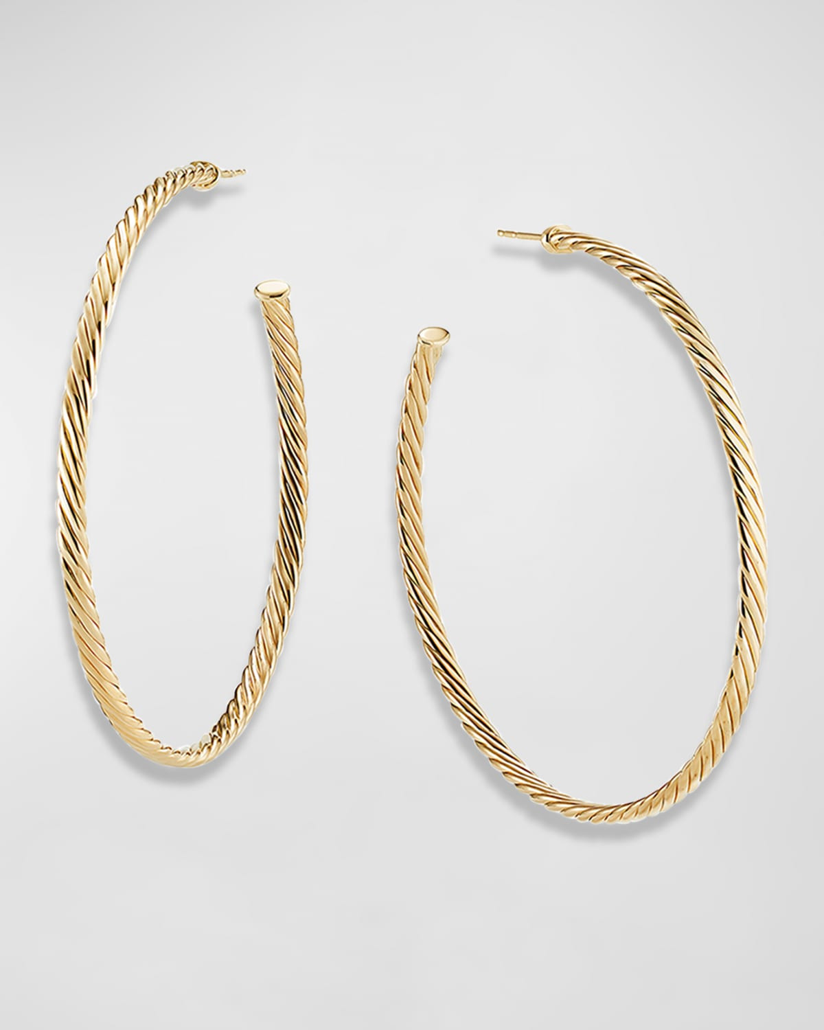 Sculpted Extra-Large Cable Hoop Earrings in 18K Yellow Gold | Neiman Marcus