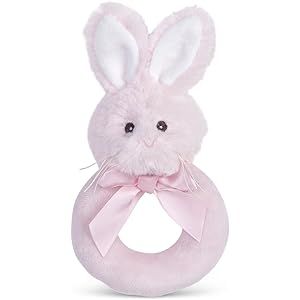 Bearington Baby Lil' Bunny Pink Plush Stuffed Animal Soft Ring Rattle, 5.5" | Amazon (US)